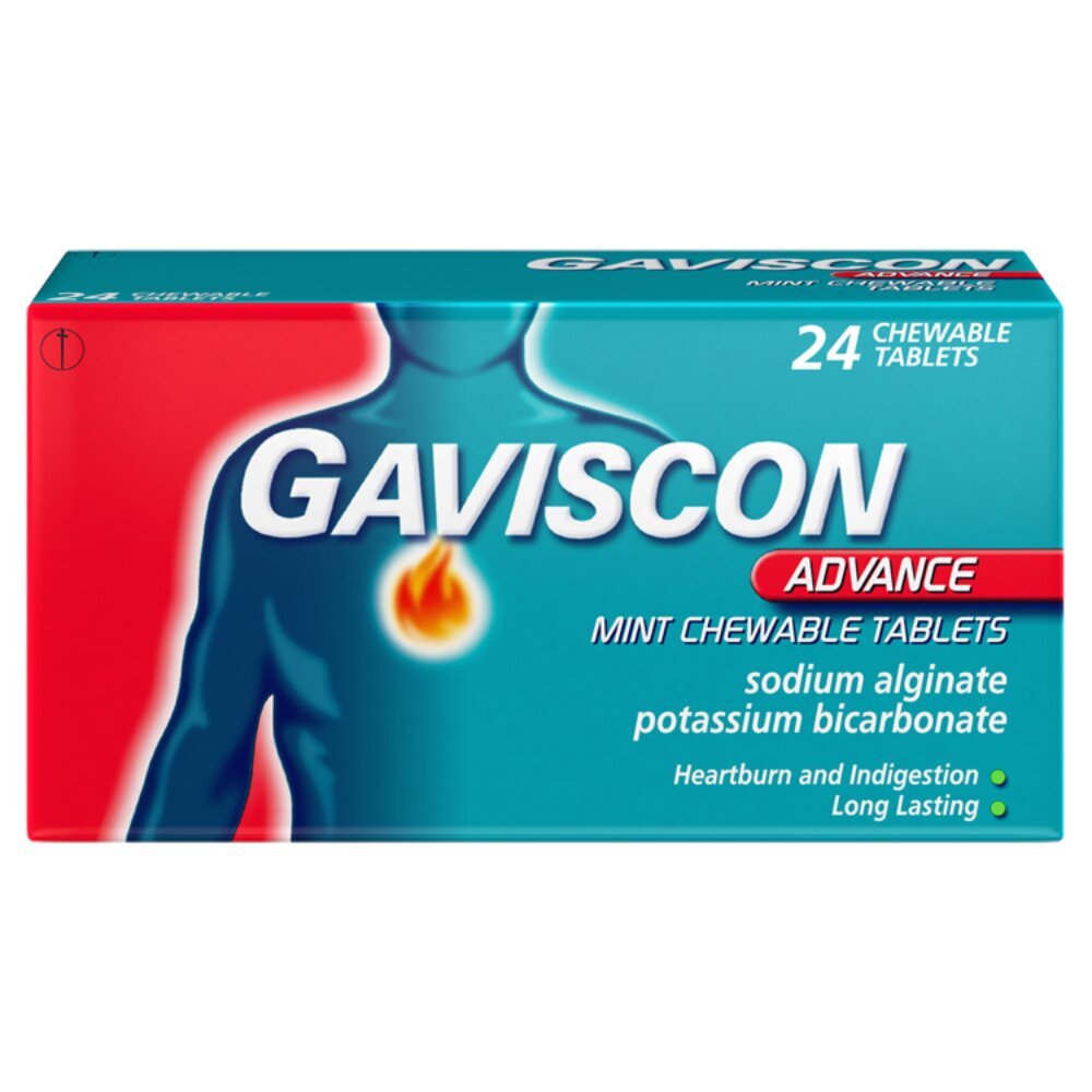 5000158067752_gaviscon_advance_double_stre.jpg Gaviscon Advance Chewable Mint – 24 Tablets - Image 1