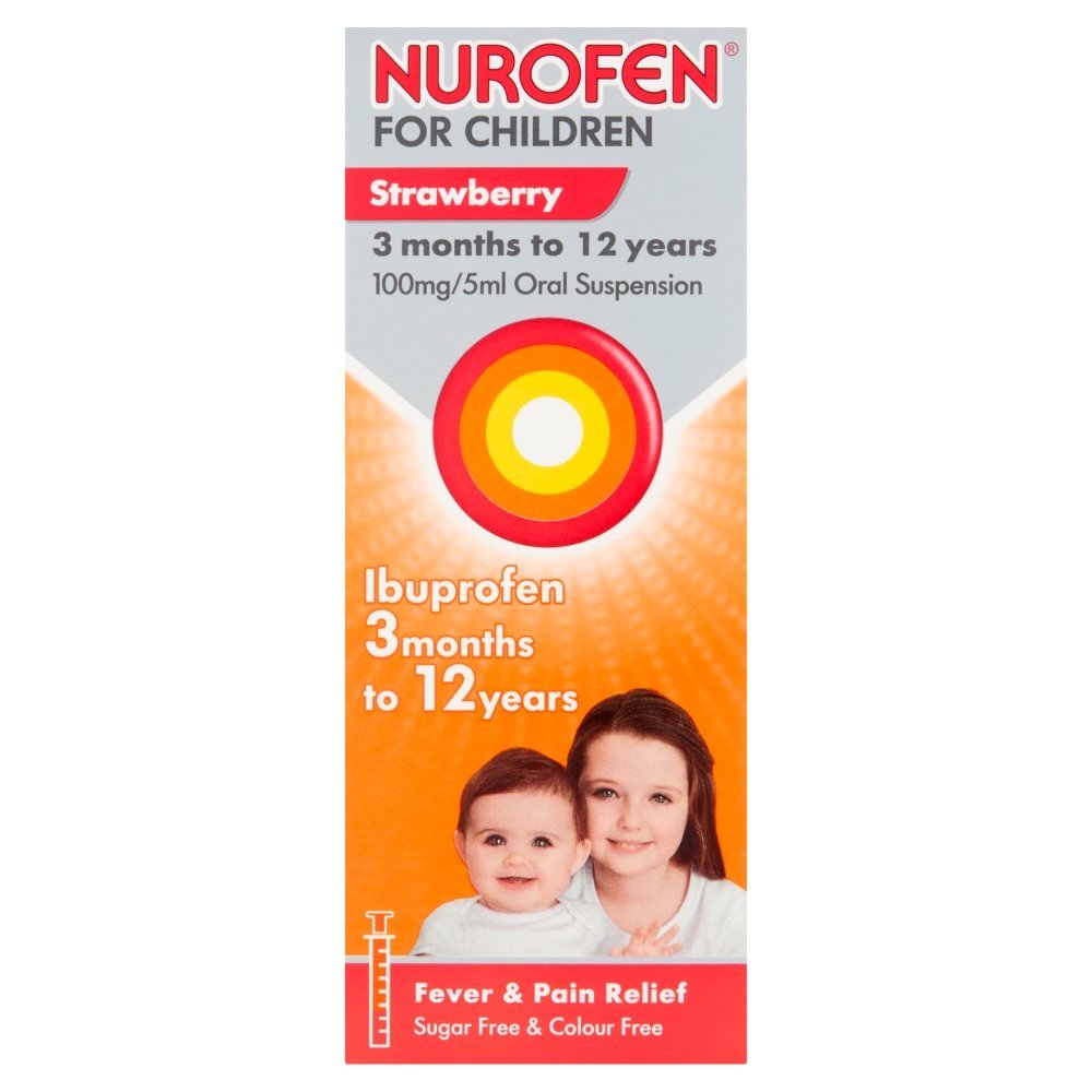 6016412_t1.jpg Nurofen For Children Strawberry 100mg/5ml Oral Suspension - 200ml - Image 1