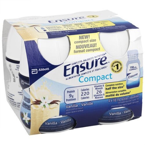 FNCQFYRIHDF.jpg Ensure Compact Nutrition Vanilla - 125ml (Pack of 4) - Image 1