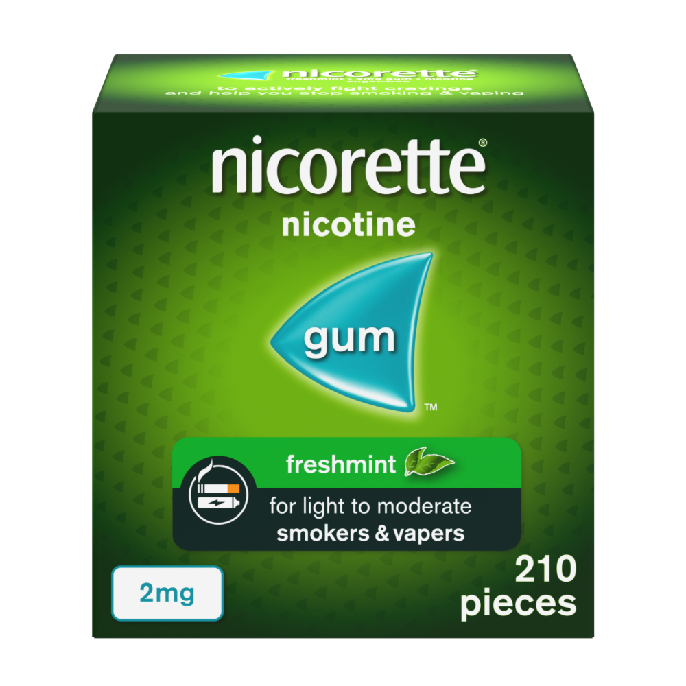 freshmint210-2mg.png Nicorette Freshmint 2mg Gum - 210 Pieces - Image 1