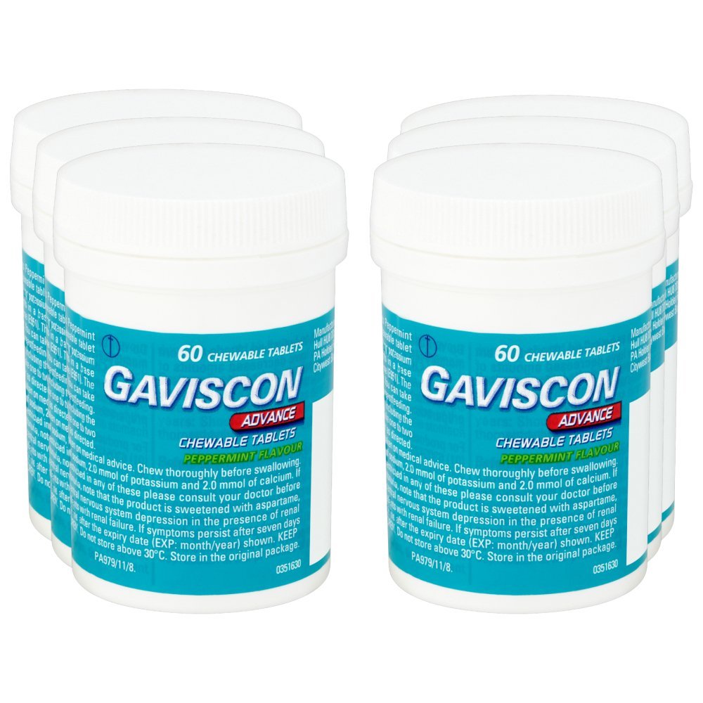 Gaviscon Advance Mint - 60 Chewable Tablets - 6 Pack - Image 1