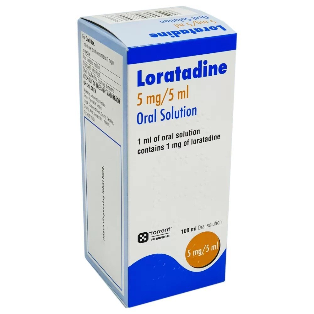 loratadineoralsolution.jpg Loratadine Hayfever Relief 5mg/5ml Oral Solution – 100ml - Image 1