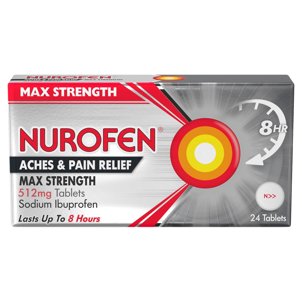 nurofen_joint_pain_24_tabs.png Nurofen Max Strength Joint & Back Pain Relief - 512mg - 24 Tablets - Image 1