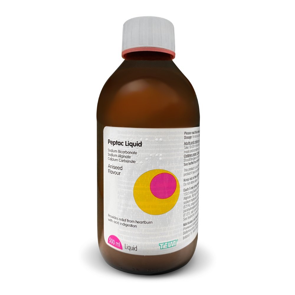 peptac_aniseed_500ml_-_back.jpg Peptac Aniseed Flavour Antacid - 500ml - Image 1