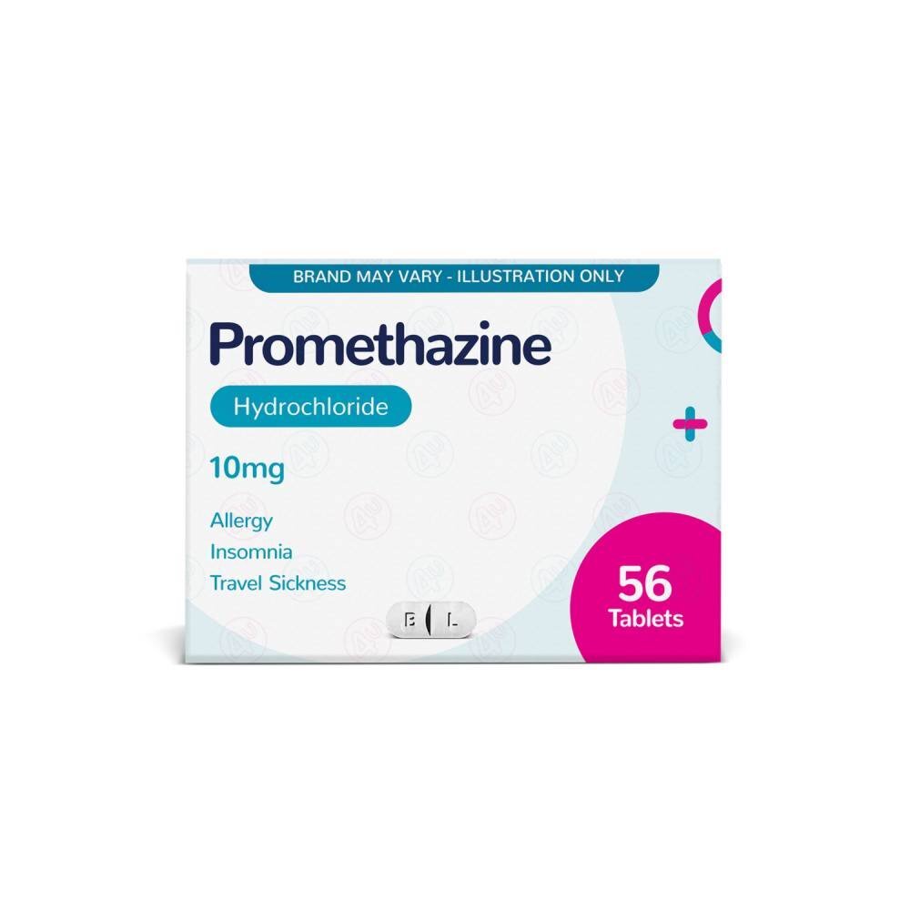 promethazine_hydrochloride_-_56_x_10mg_brand_may_vary_front.jpg Promethazine Hydrochloride 10mg - 56 Tablets - Image 1