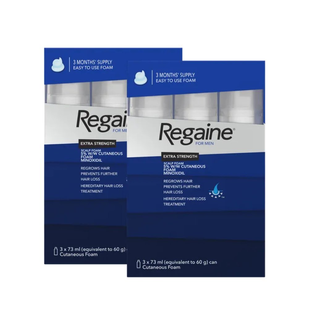 regainemultipackimages.jpg Regaine for Men Extra Strength Scalp Foam - 73ml - 6 Pack (6 Month Supply) - Image 1