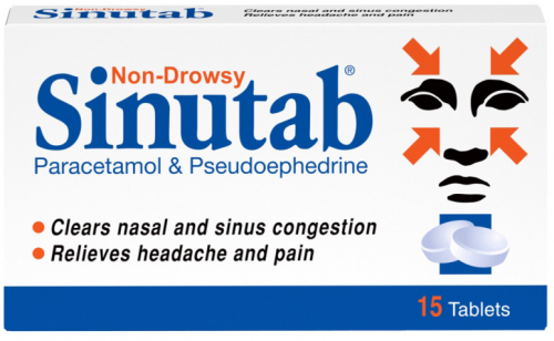 sinutab_15.png Sinutab Non-Drowsy Congestion Relief – 15 Tablets - Image 1