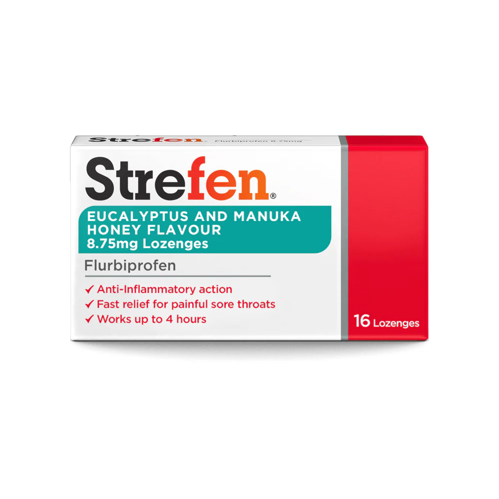 strefenmain.png Strefen Eucalyptus & Manuka Honey Flavour 8.75mg - 16 Lozenges - Image 1
