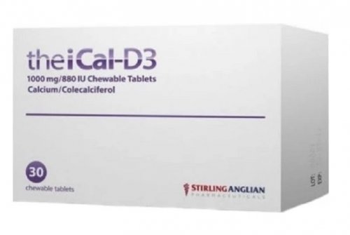 theical-d3.jpg TheiCal-D3 1000MG/880 IU Chewable - 30 Tablets - Image 1