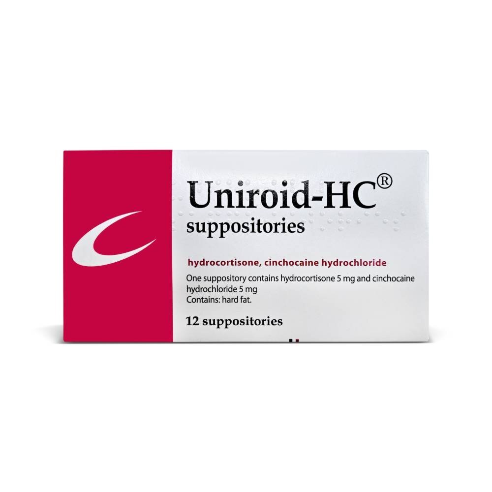 uniroid_hc_suppositories_for_internal_haemorrhoids_front.jpg Uniroid HC Suppositories (For Internal Haemorrhoids) - Image 1